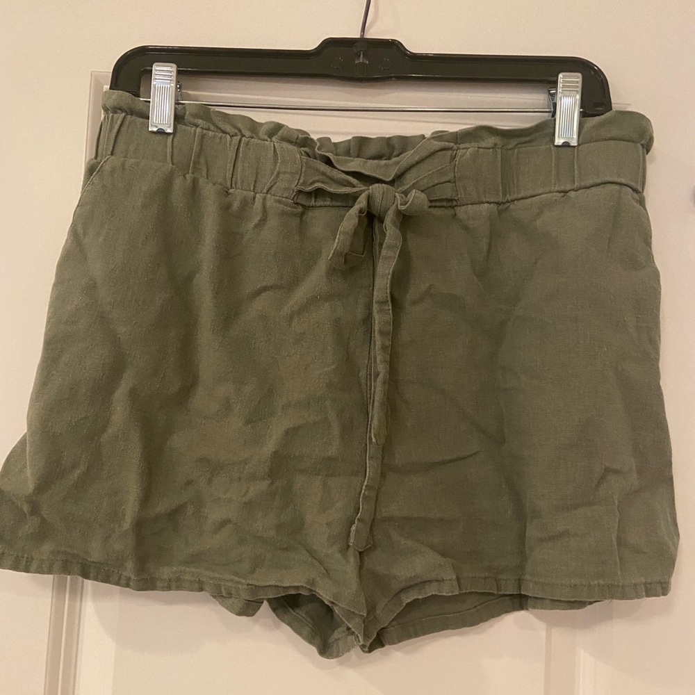 Green canvas shorts